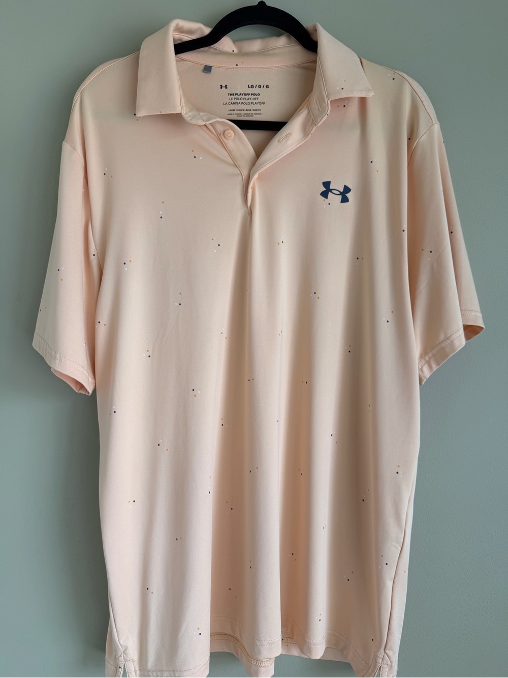 Under Armour Men’s Polo Shirt - Light Peach with Navy Logo